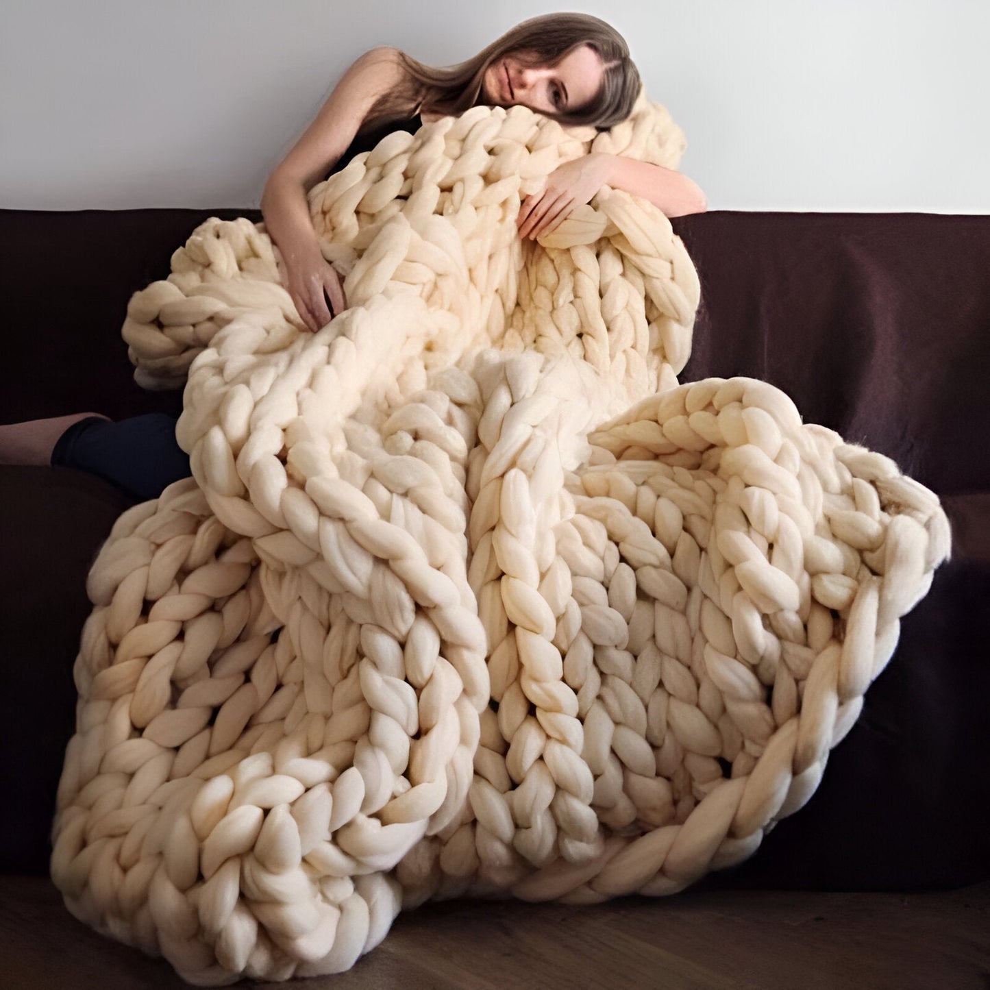 BraidKnit Plaid - Stylisch, Dicke, Atmungsaktive Fleece-Decke mit Flechtmuster