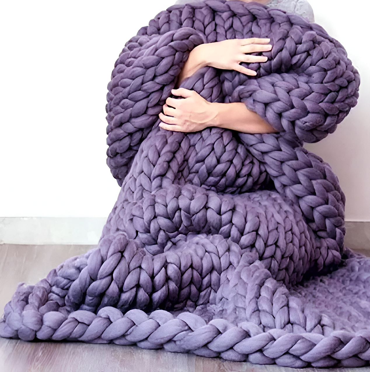 BraidKnit Plaid - Stylisch, Dicke, Atmungsaktive Fleece-Decke mit Flechtmuster