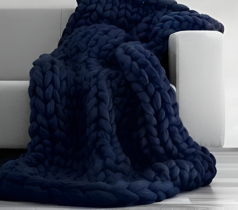 BraidKnit Plaid - Stylisch, Dicke, Atmungsaktive Fleece-Decke mit Flechtmuster