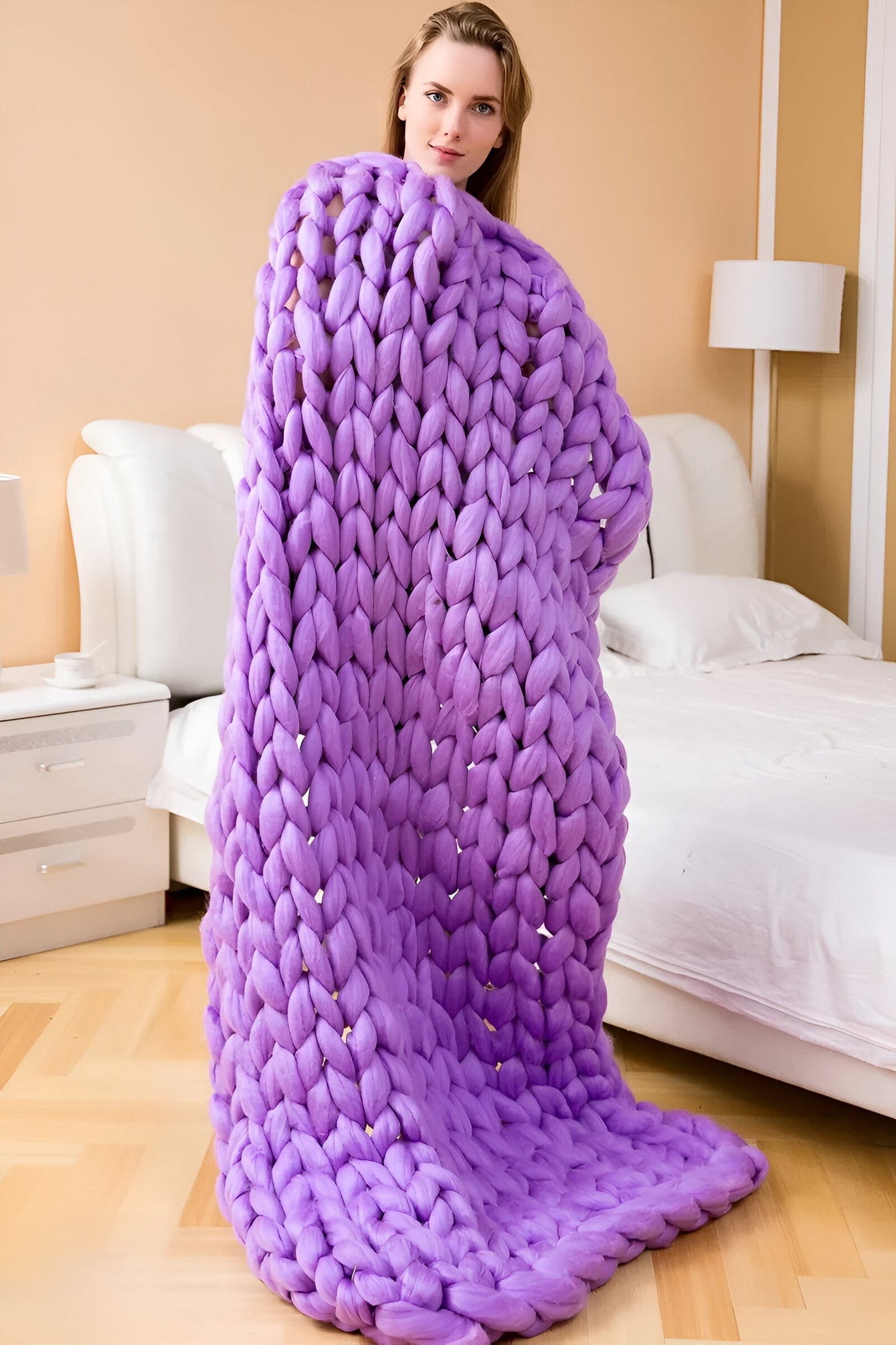 BraidKnit Plaid - Stylisch, Dicke, Atmungsaktive Fleece-Decke mit Flechtmuster