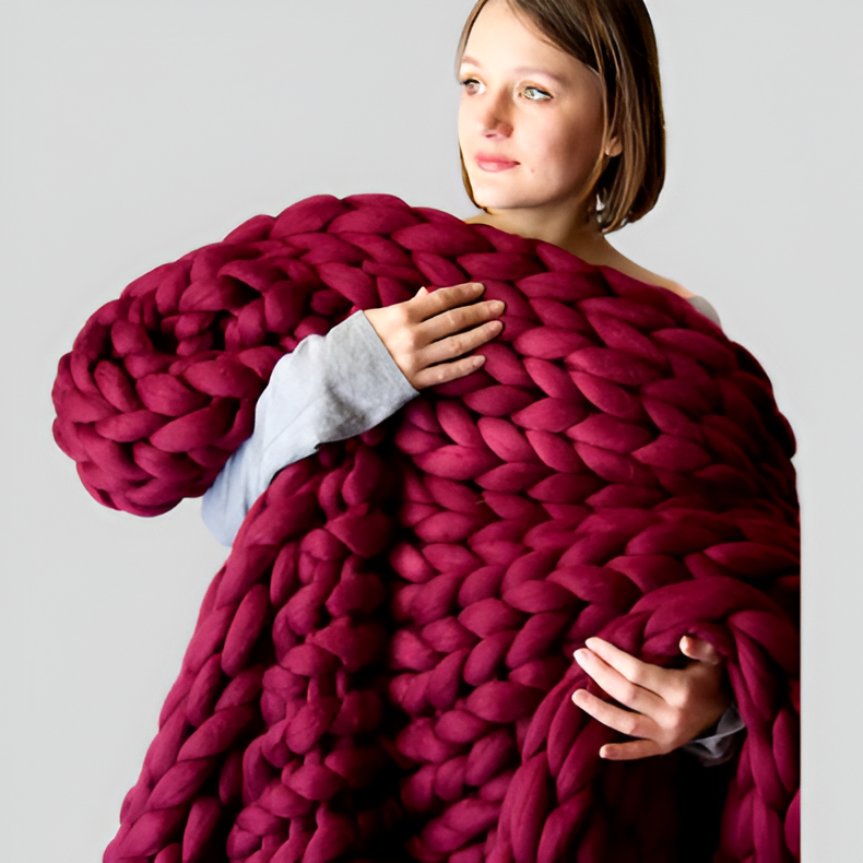 BraidKnit Plaid - Stylisch, Dicke, Atmungsaktive Fleece-Decke mit Flechtmuster