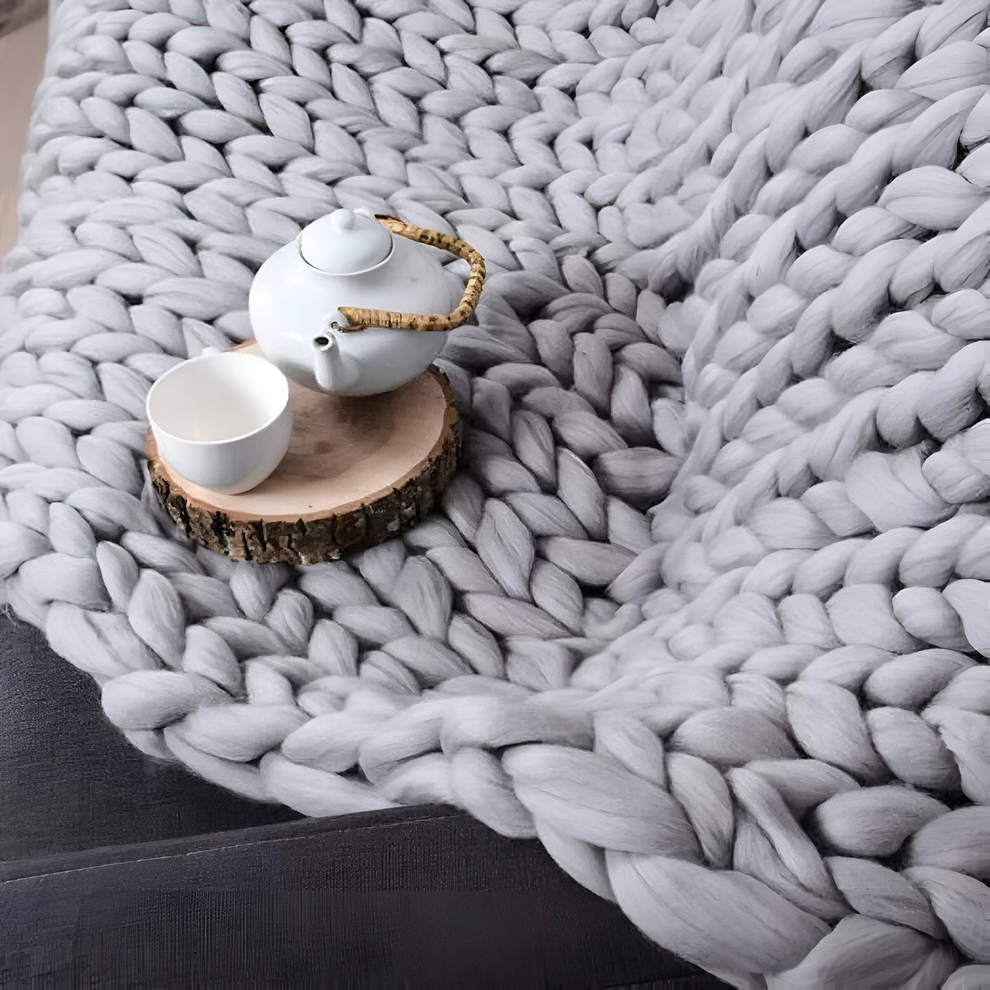 BraidKnit Plaid - Stylisch, Dicke, Atmungsaktive Fleece-Decke mit Flechtmuster