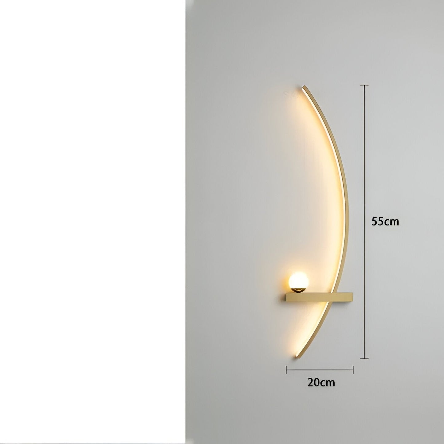 Gebogene LED-Wandlampe für modernes Wohn- und Büromobiliar, energieeffizient