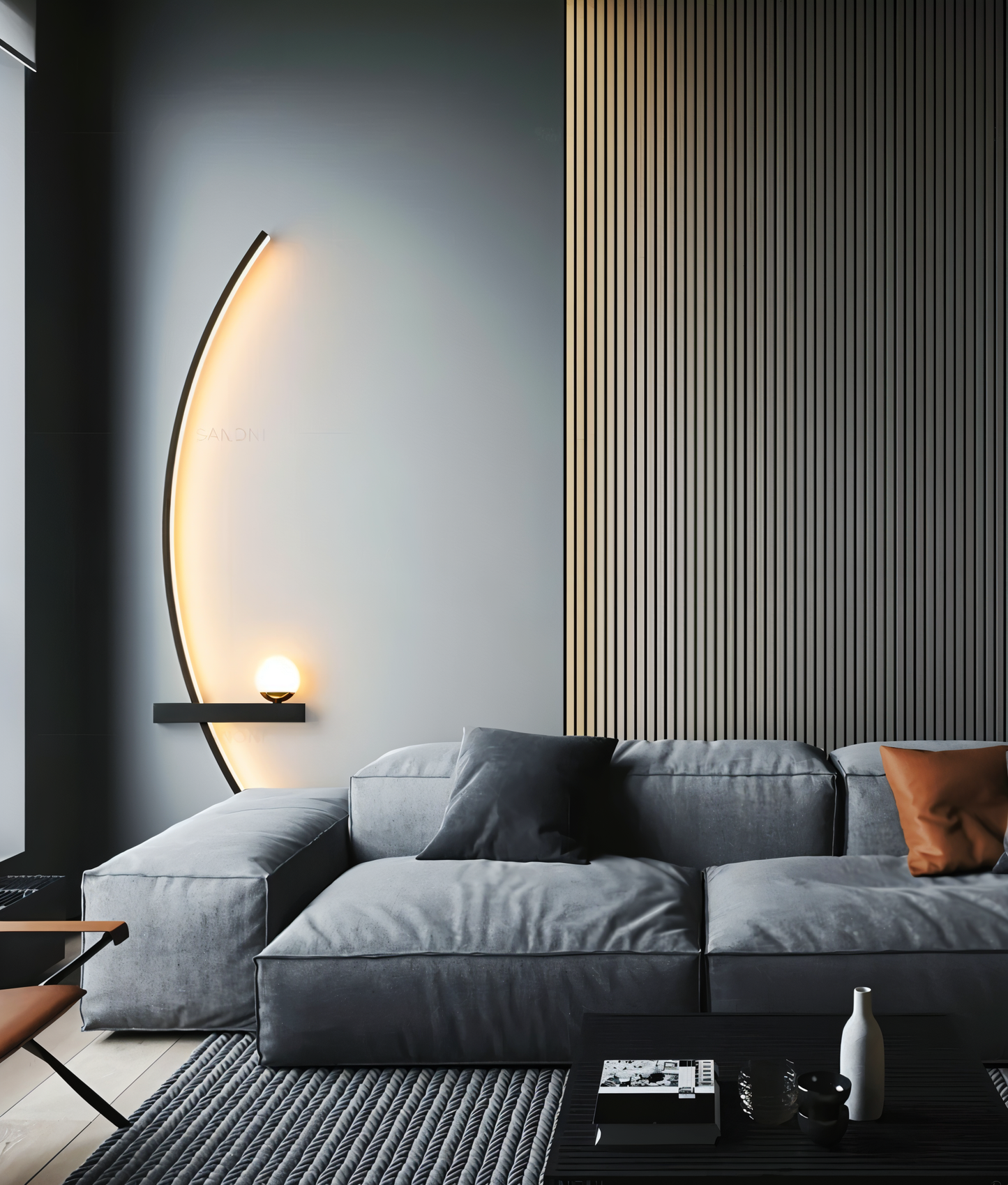 BrightArc Wandleuchte - Gebogene Wandleuchte LED - Arc Line Nachttisch Wandlampe