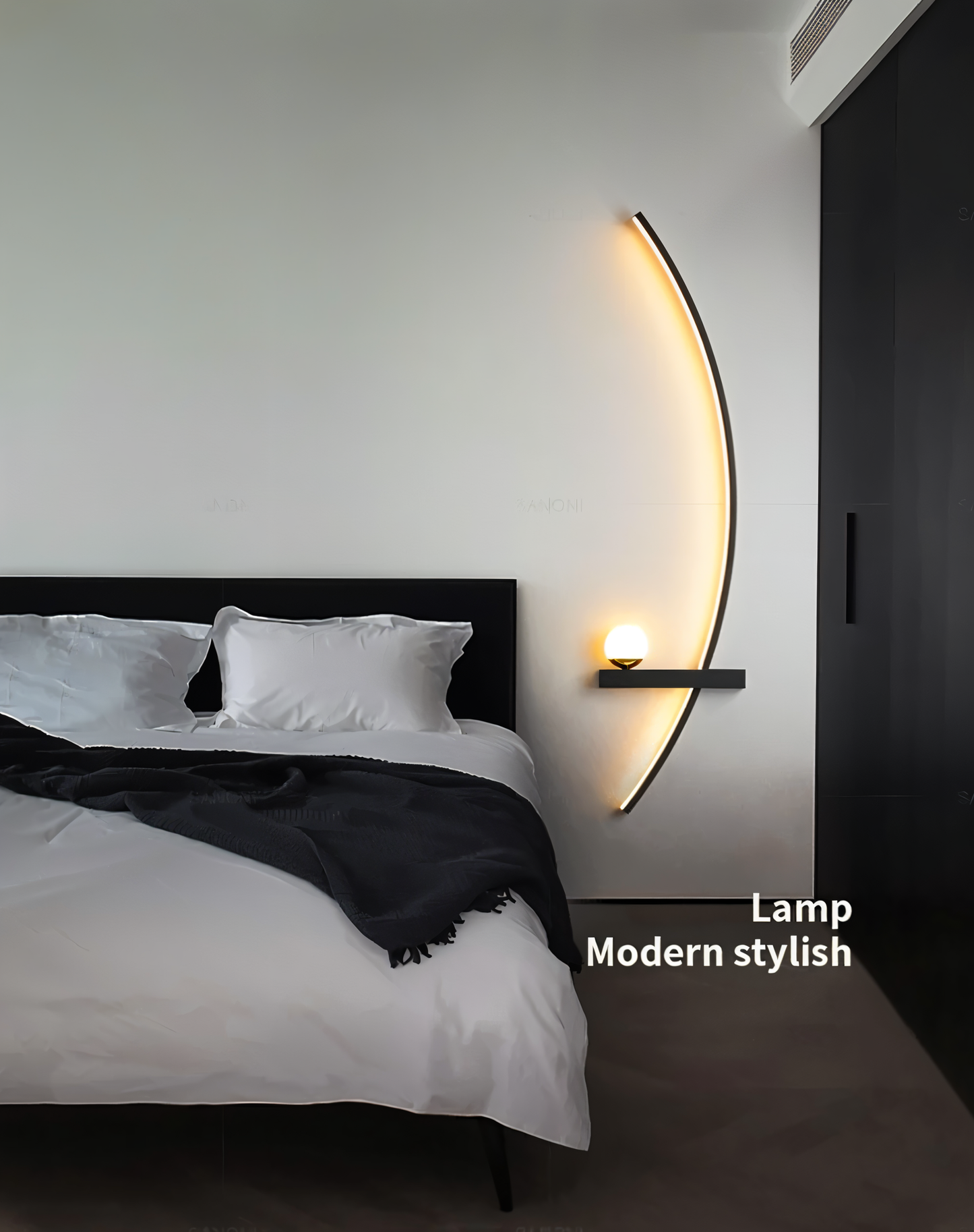 BrightArc Wandleuchte - Gebogene Wandleuchte LED - Arc Line Nachttisch Wandlampe
