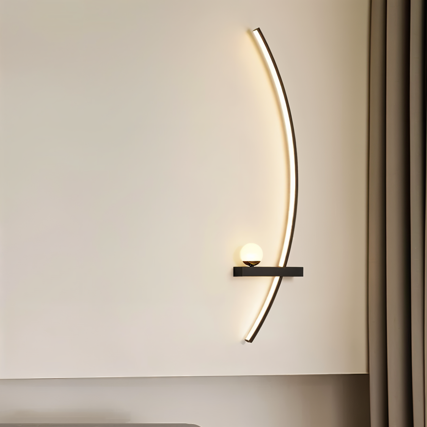 Gebogene LED-Wandlampe für modernes Wohn- und Büromobiliar, energieeffizient