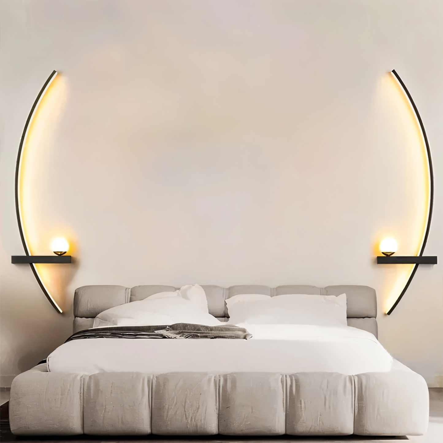 Gebogene LED-Wandlampe für modernes Wohn- und Büromobiliar, energieeffizient