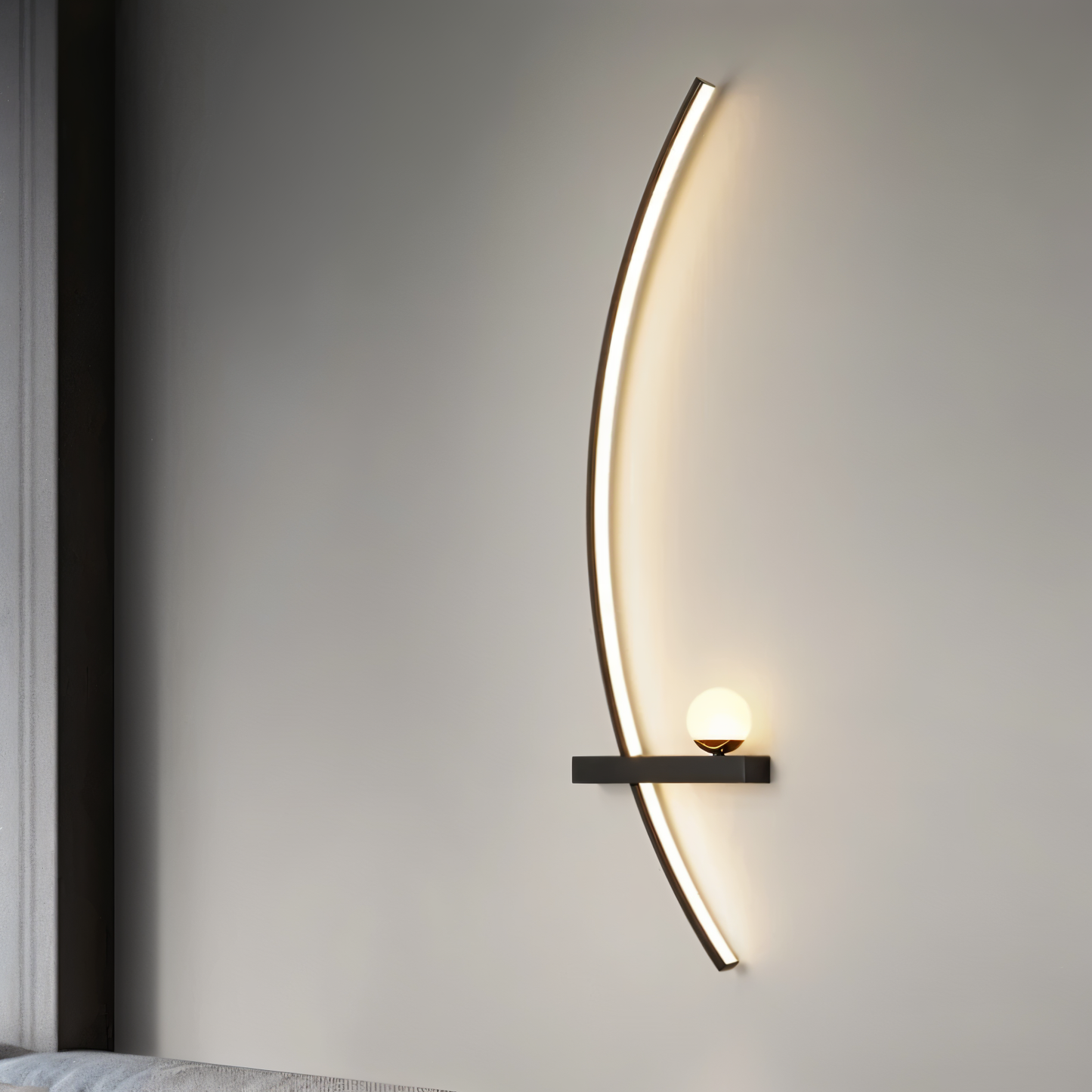 Gebogene LED-Wandlampe für modernes Wohn- und Büromobiliar, energieeffizient