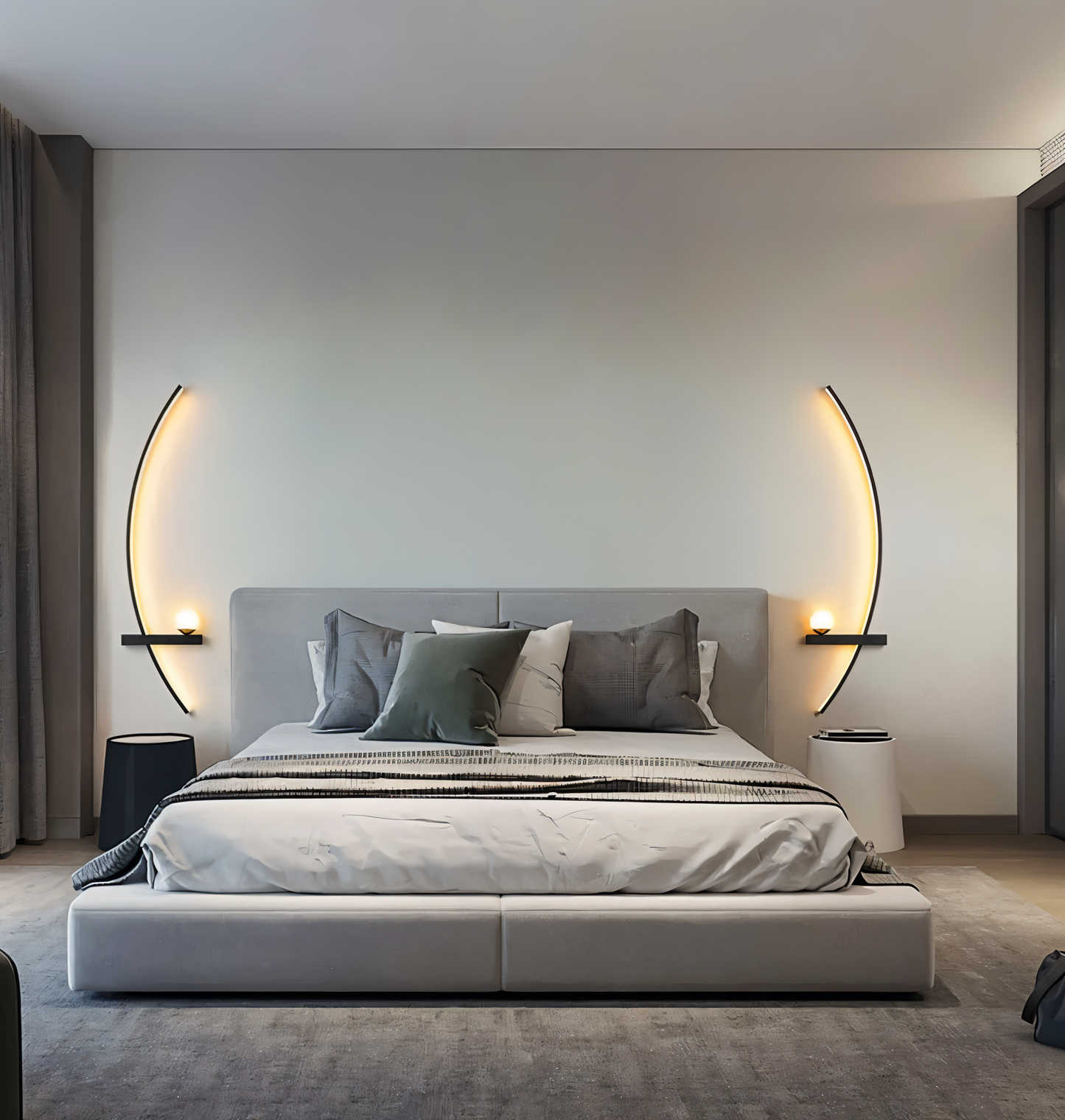 Gebogene LED-Wandlampe für modernes Wohn- und Büromobiliar, energieeffizient