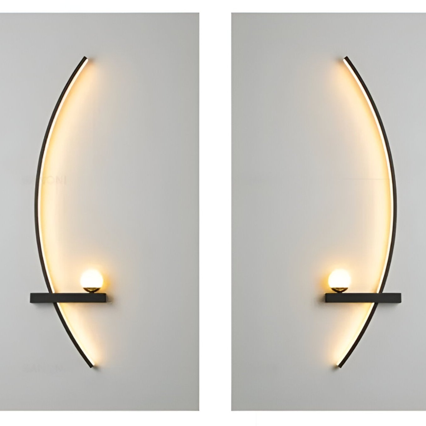 Gebogene LED-Wandlampe für modernes Wohn- und Büromobiliar, energieeffizient
