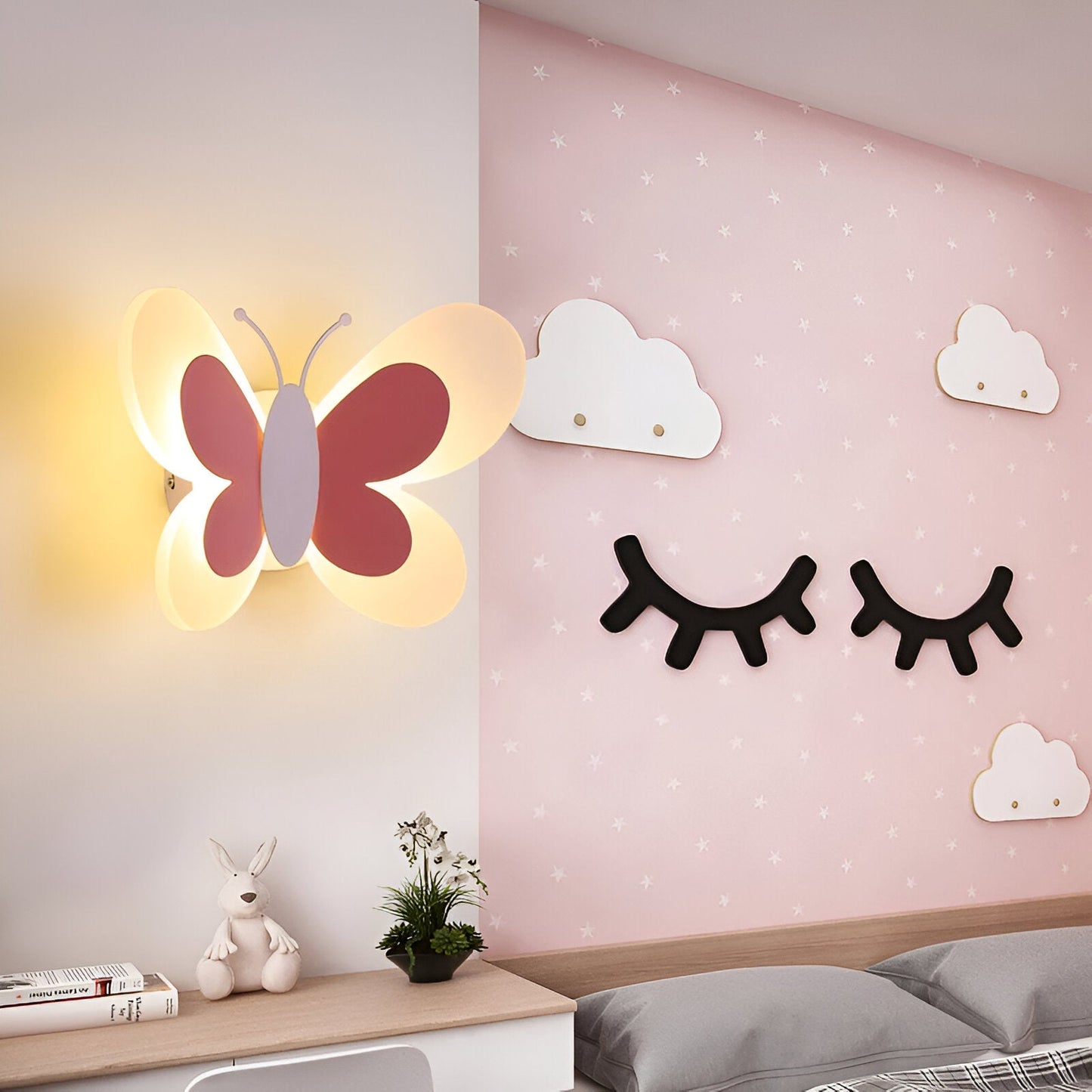 BrilliButterfly Wandleuchte - Charmante Acryl Schmetterling Wandleuchte - Bunte Wandleuchten LED Indoor