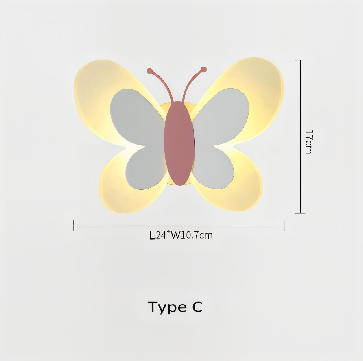 BrilliButterfly Wandleuchte - Charmante Acryl Schmetterling Wandleuchte - Bunte Wandleuchten LED Indoor