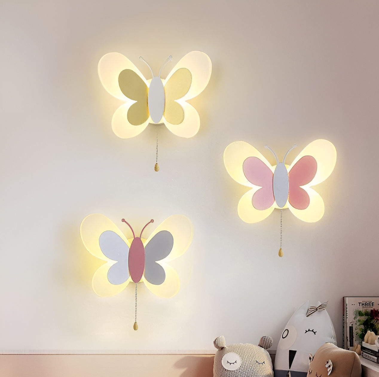 BrilliButterfly Wandleuchte - Charmante Acryl Schmetterling Wandleuchte - Bunte Wandleuchten LED Indoor