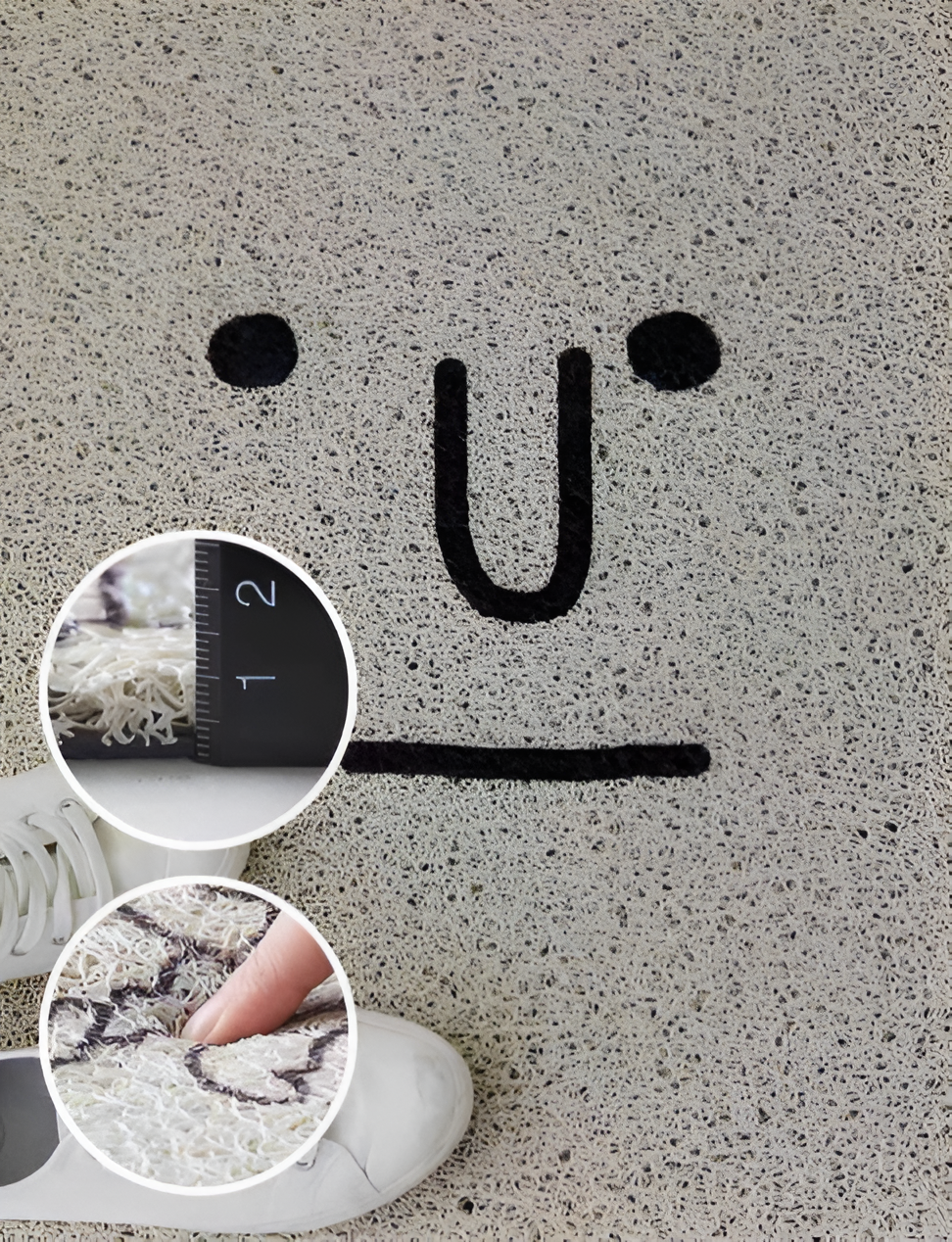 Cheeky Fußmatte - Niedlicher Smiley Bedruckter PVC Rutschfester Eingangsteppich