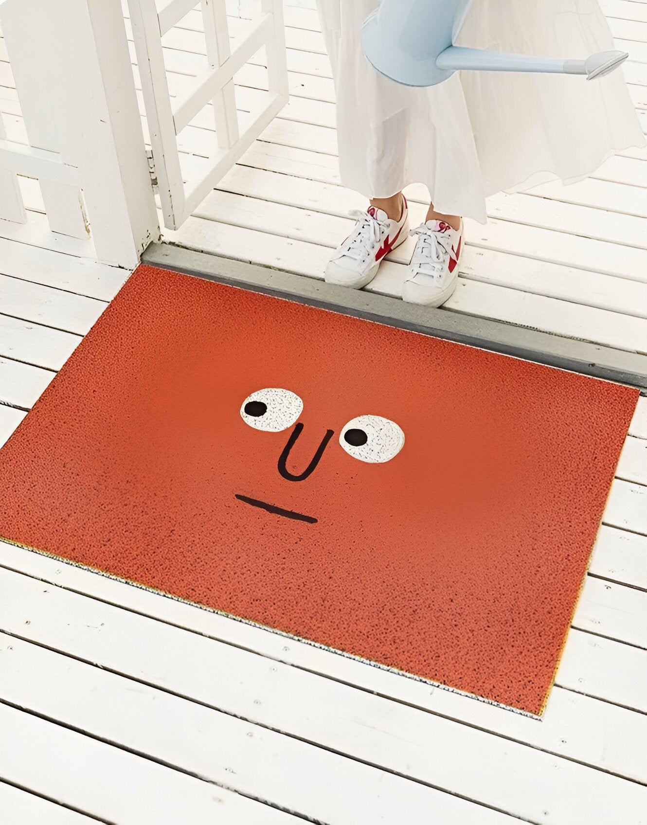 Cheeky Fußmatte - Niedlicher Smiley Bedruckter PVC Rutschfester Eingangsteppich