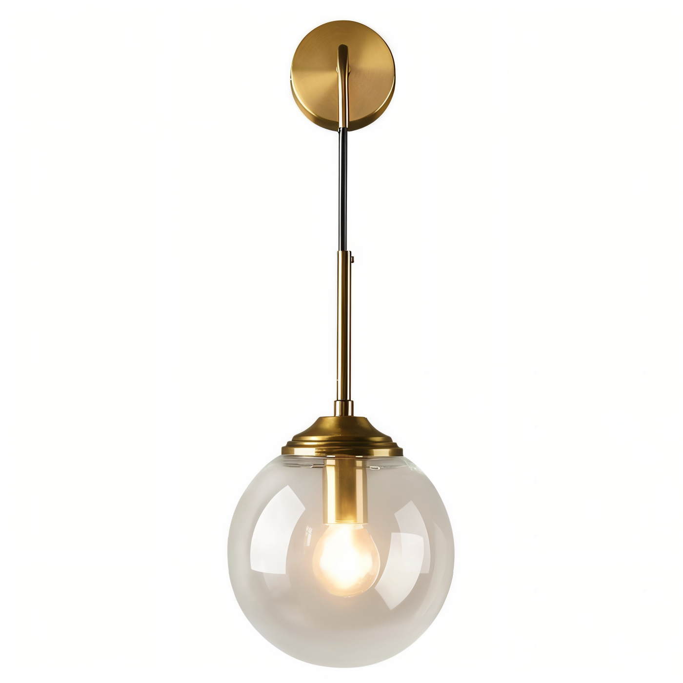 ClearOrb Wandleuchte - Glas Wandleuchte - Metall Wandleuchte Design - Retro Industrie Wandleuchten LED