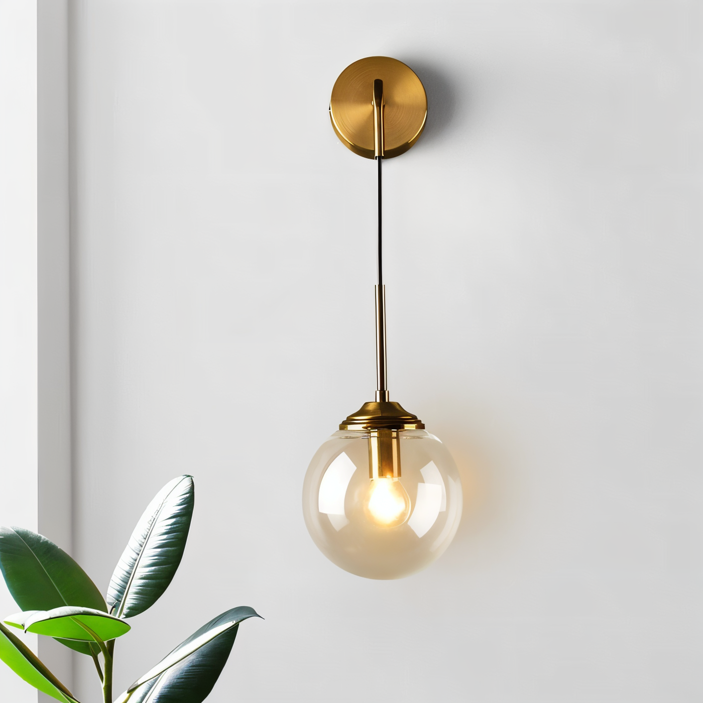 ClearOrb Wandleuchte - Glas Wandleuchte - Metall Wandleuchte Design - Retro Industrie Wandleuchten LED