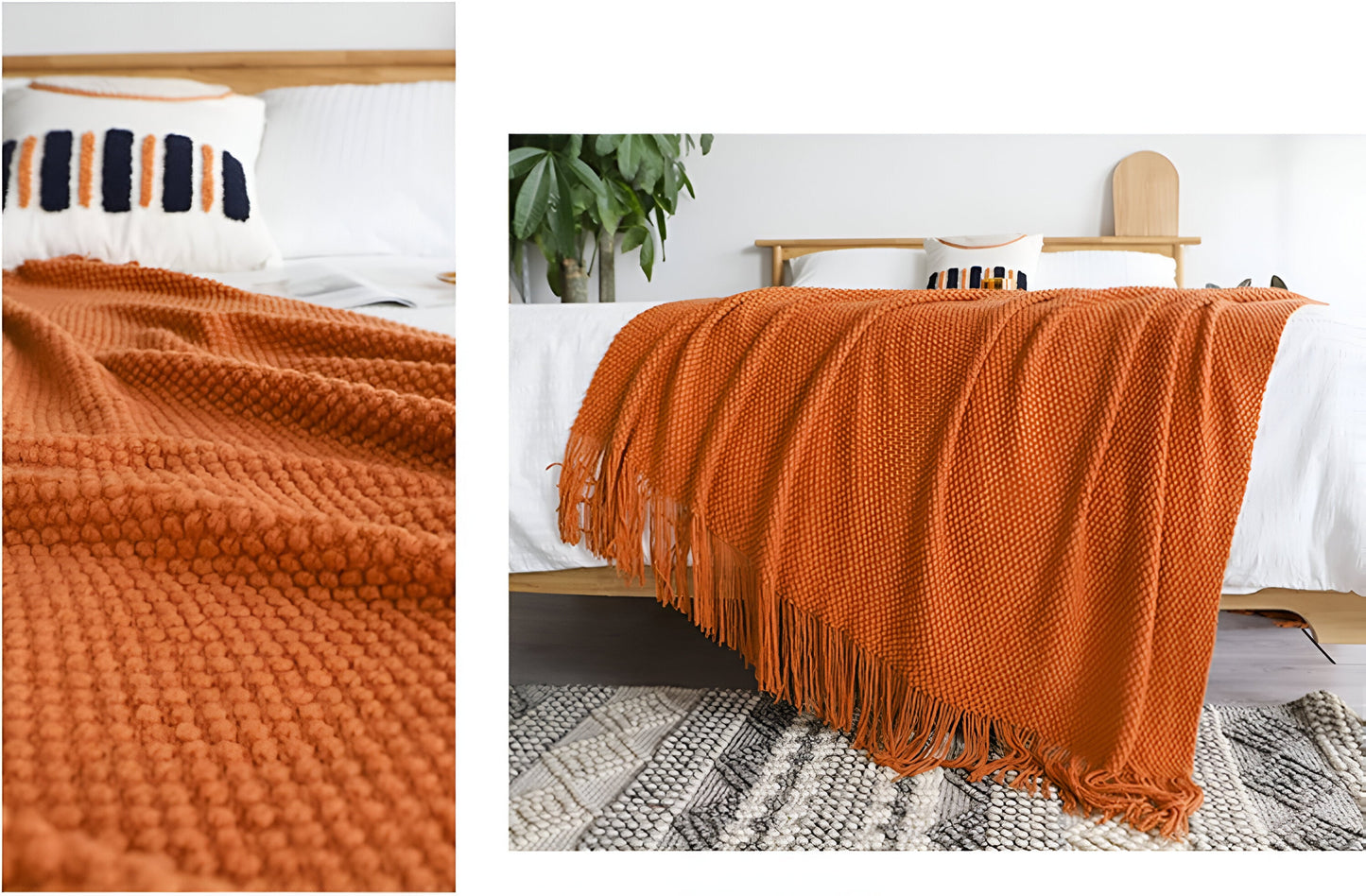 CoarseKnit Plaid - Stylische Strickdecke - Fleece Decke für Ganzjährigen Komfort