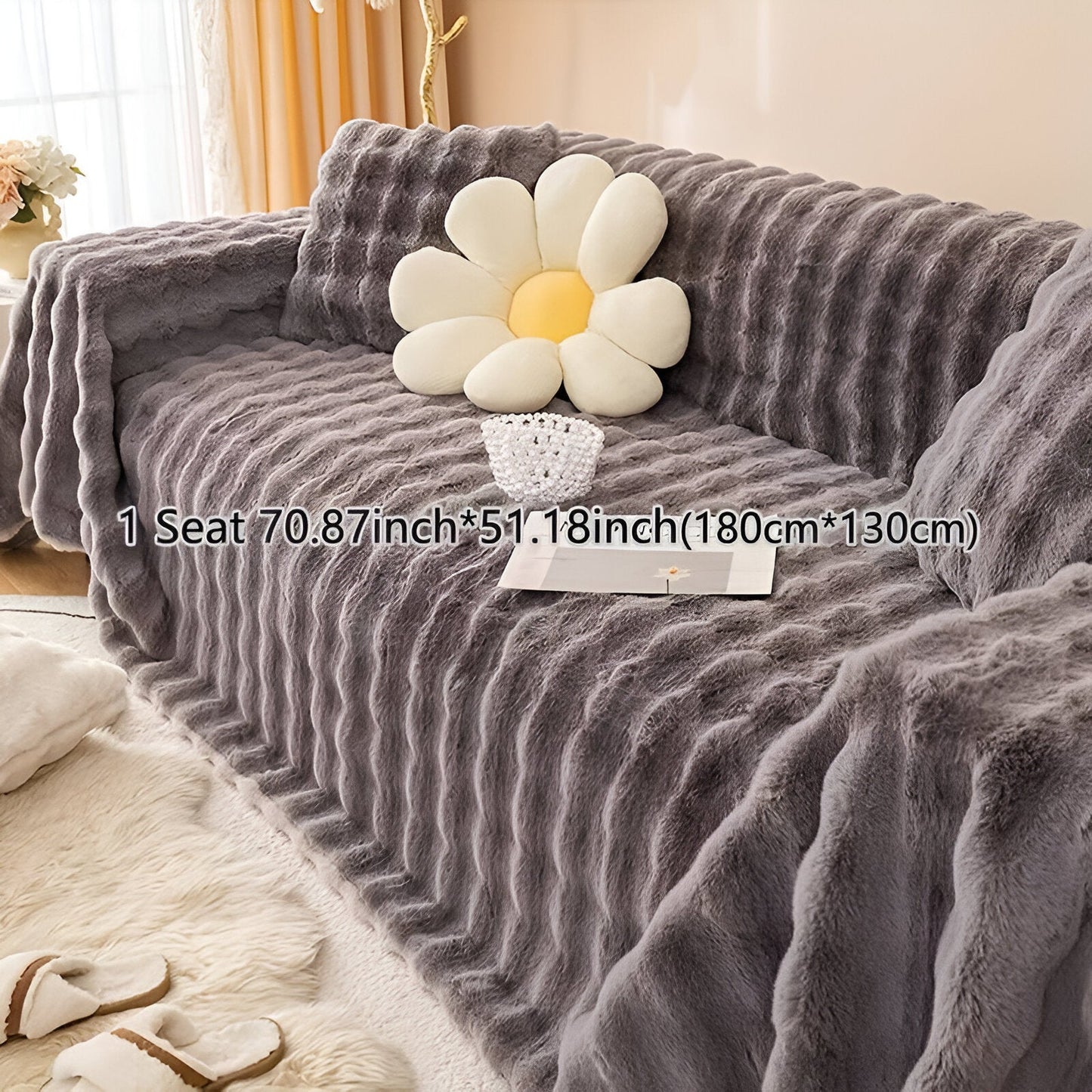 ComfyPal Plaid - Luxuriöse Dicke Plüsch Sofadecke - Ultra Weiche Gesteppte Kunstpelz Fleece-Decke