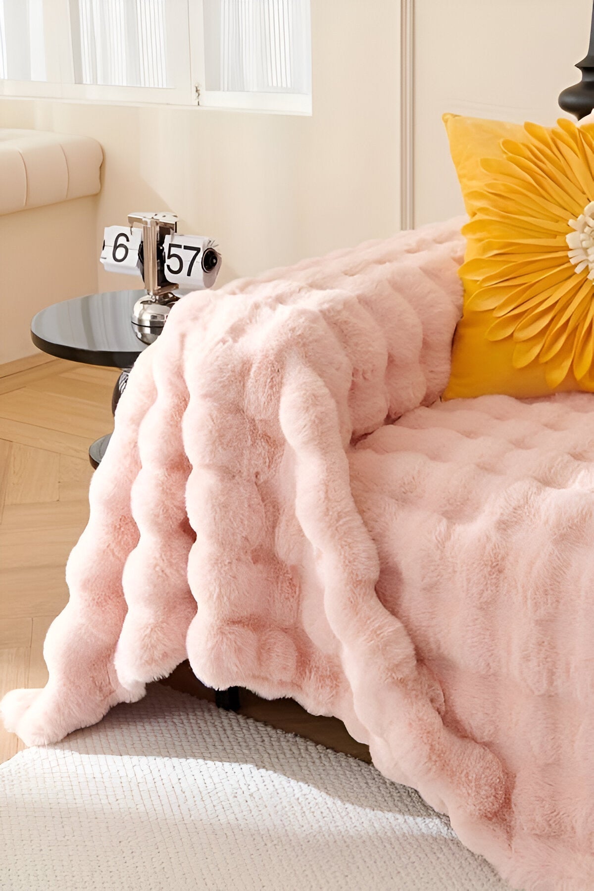 ComfyPal Plaid - Luxuriöse Dicke Plüsch Sofadecke - Ultra Weiche Gesteppte Kunstpelz Fleece-Decke