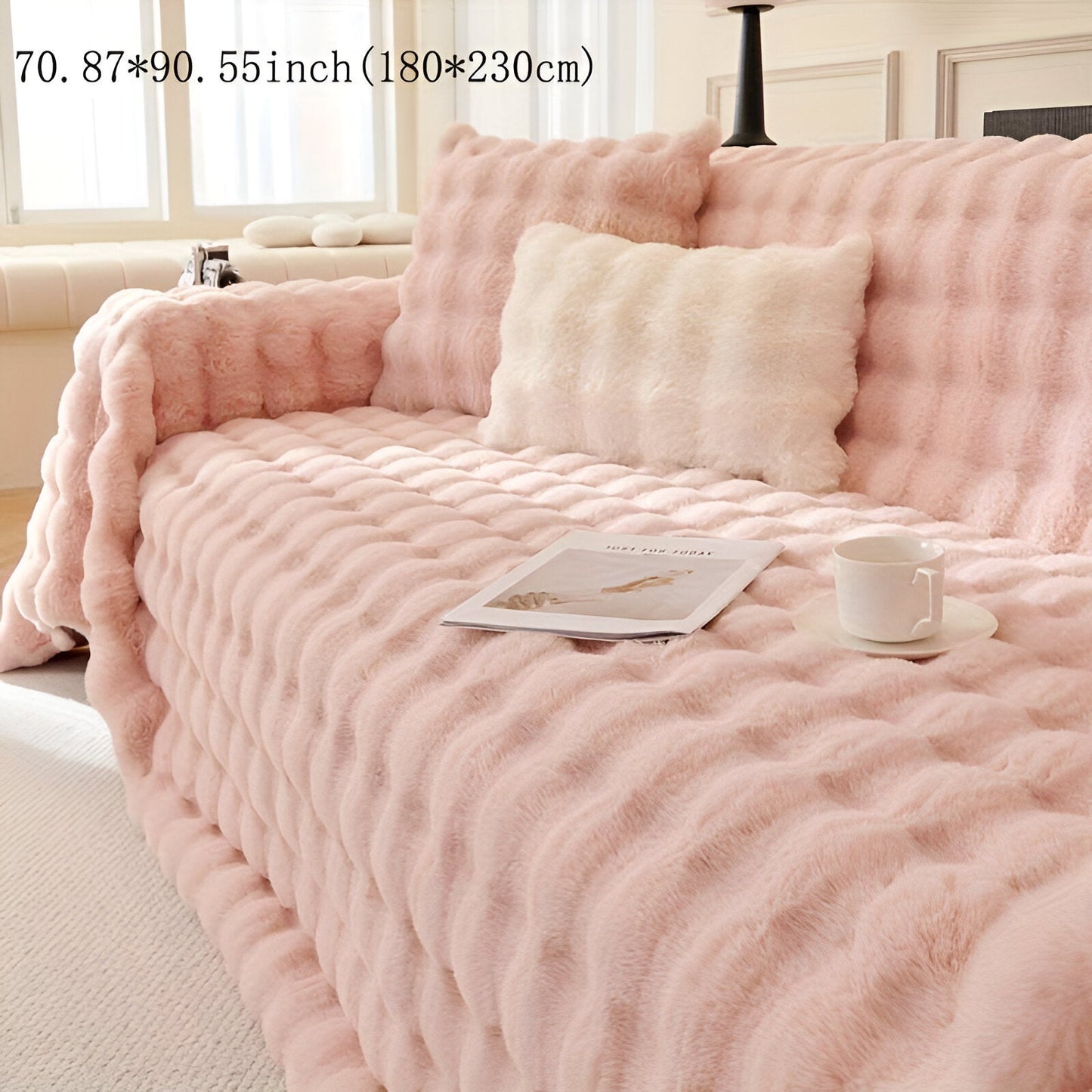 ComfyPal Plaid - Luxuriöse Dicke Plüsch Sofadecke - Ultra Weiche Gesteppte Kunstpelz Fleece-Decke
