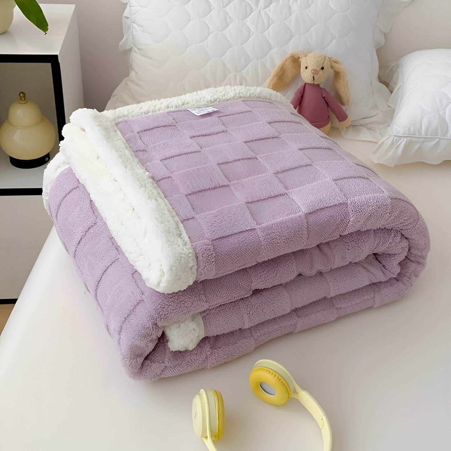 CozyCheck Plaid - Wendbare, Dicke Isolierte Fleece Decke für den Winter
