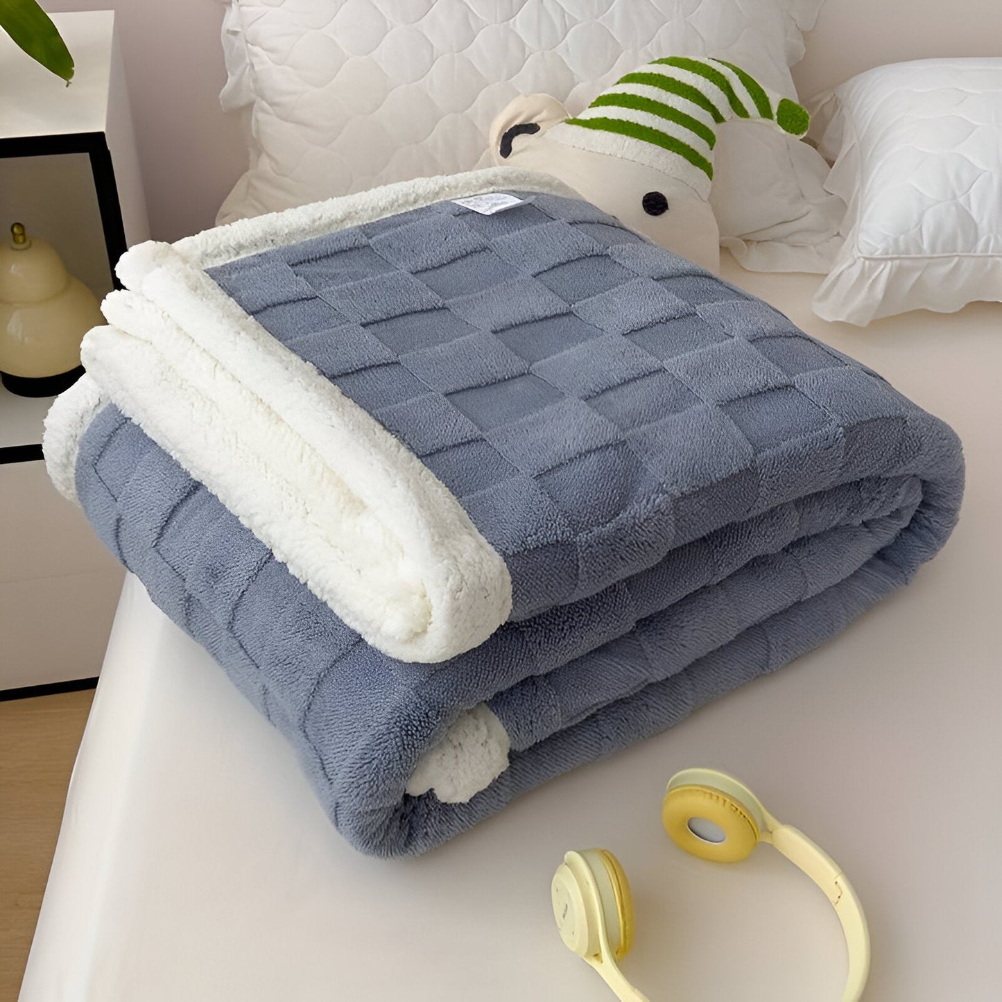 CozyCheck Plaid - Wendbare, Dicke Isolierte Fleece Decke für den Winter