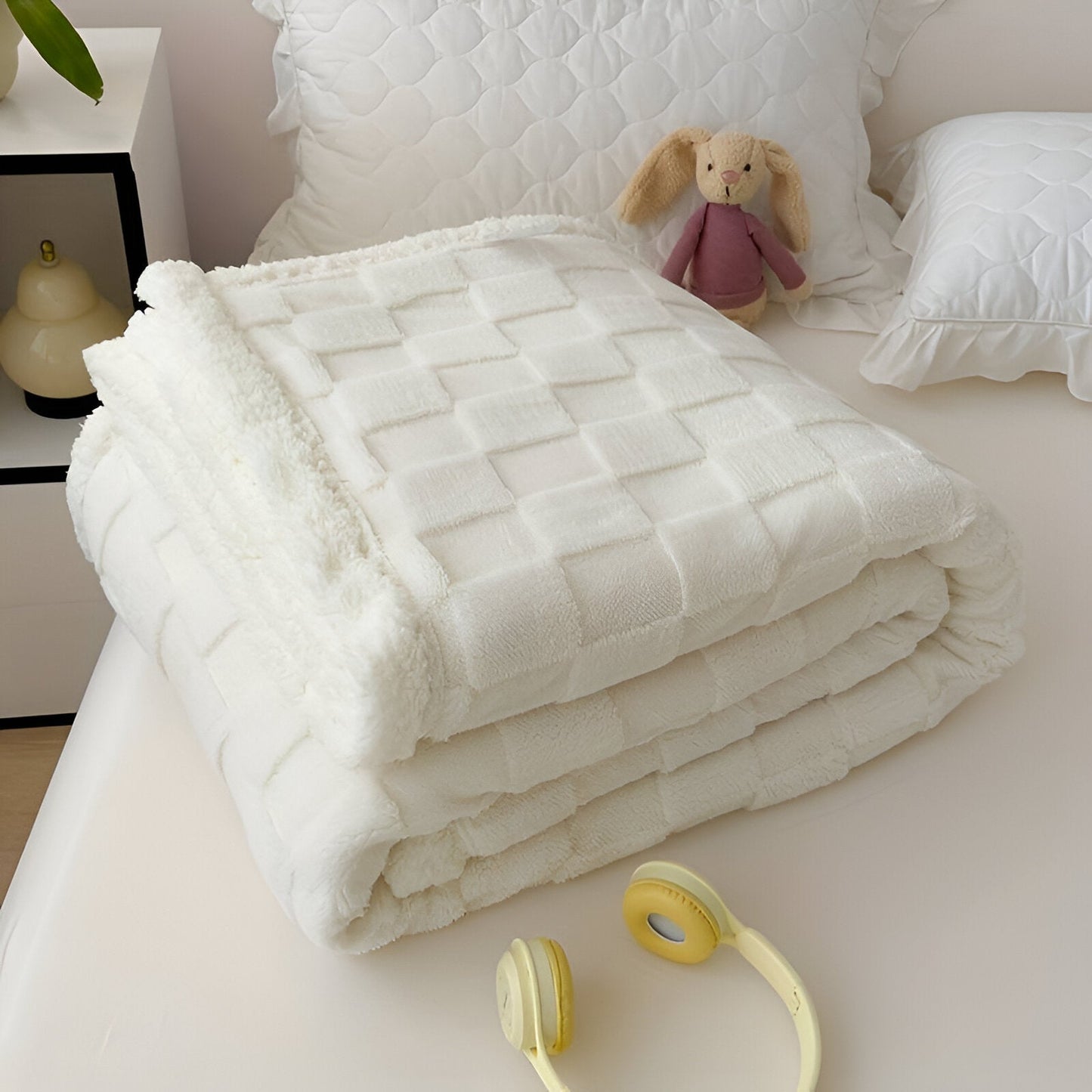 CozyCheck Plaid - Wendbare, Dicke Isolierte Fleece Decke für den Winter