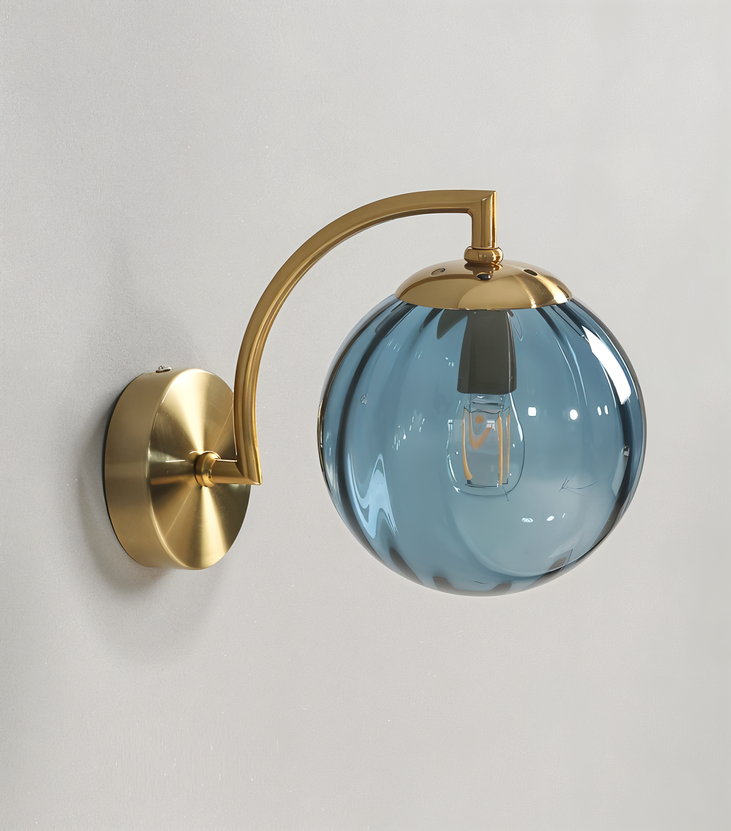 CrystalGlow Wandleuchte - Globe Leuchten Indoor - Retro Glas LED Schlafzimmer Wandleuchte