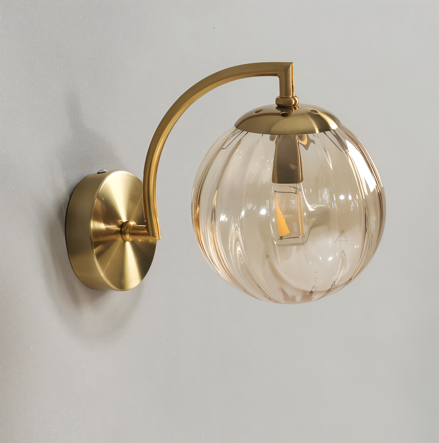 CrystalGlow Wandleuchte - Globe Leuchten Indoor - Retro Glas LED Schlafzimmer Wandleuchte