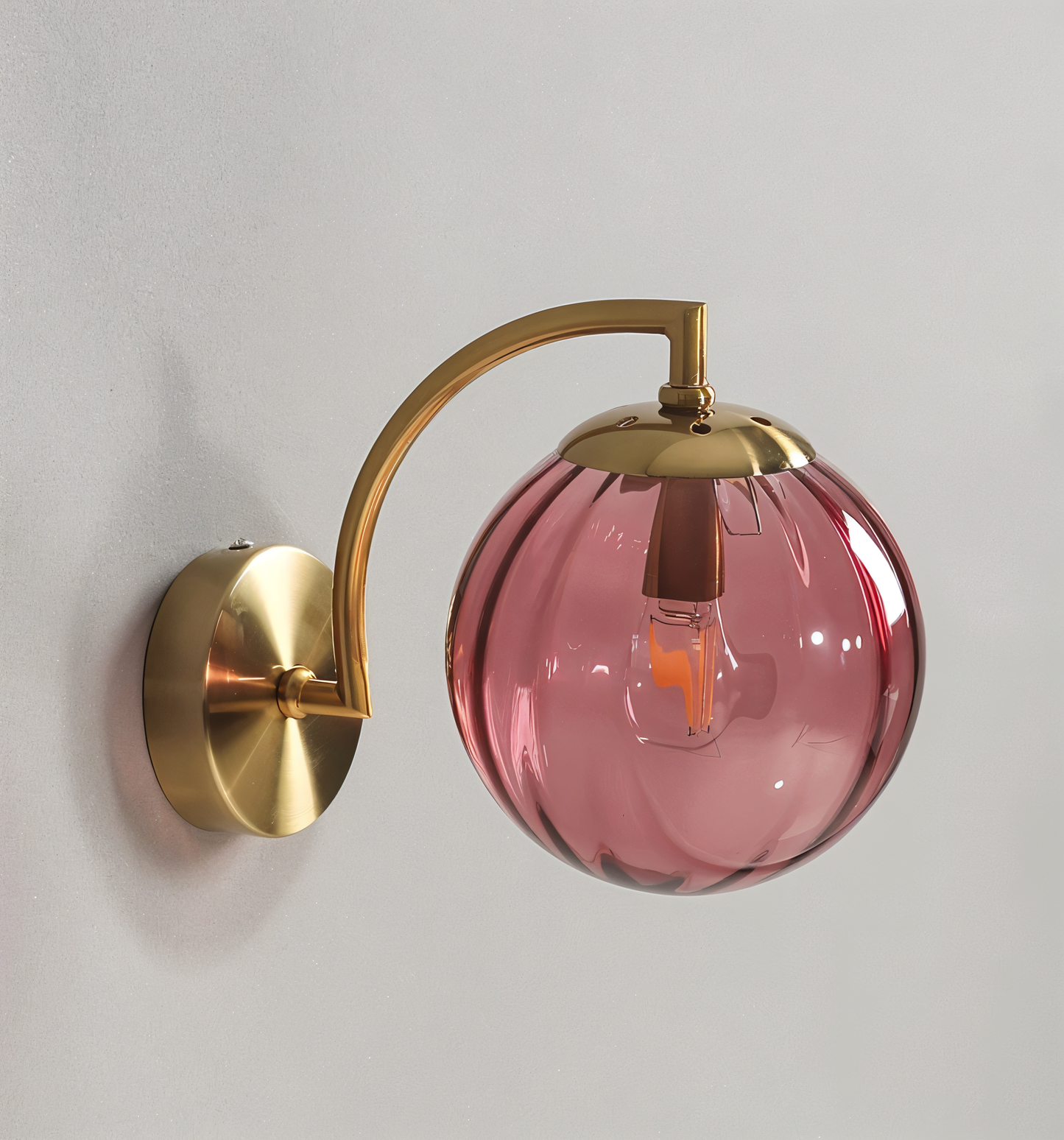 CrystalGlow Wandleuchte - Globe Leuchten Indoor - Retro Glas LED Schlafzimmer Wandleuchte