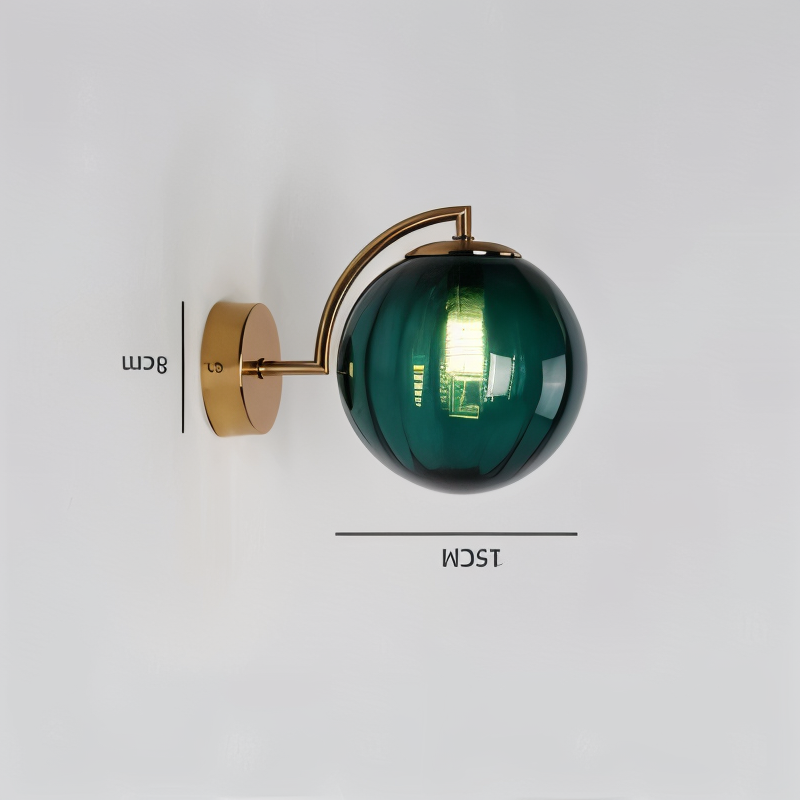 CrystalGlow Wandleuchte - Globe Leuchten Indoor - Retro Glas LED Schlafzimmer Wandleuchte