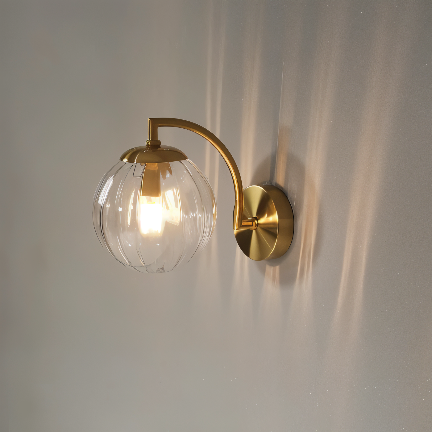 CrystalGlow Wandleuchte - Globe Leuchten Indoor - Retro Glas LED Schlafzimmer Wandleuchte