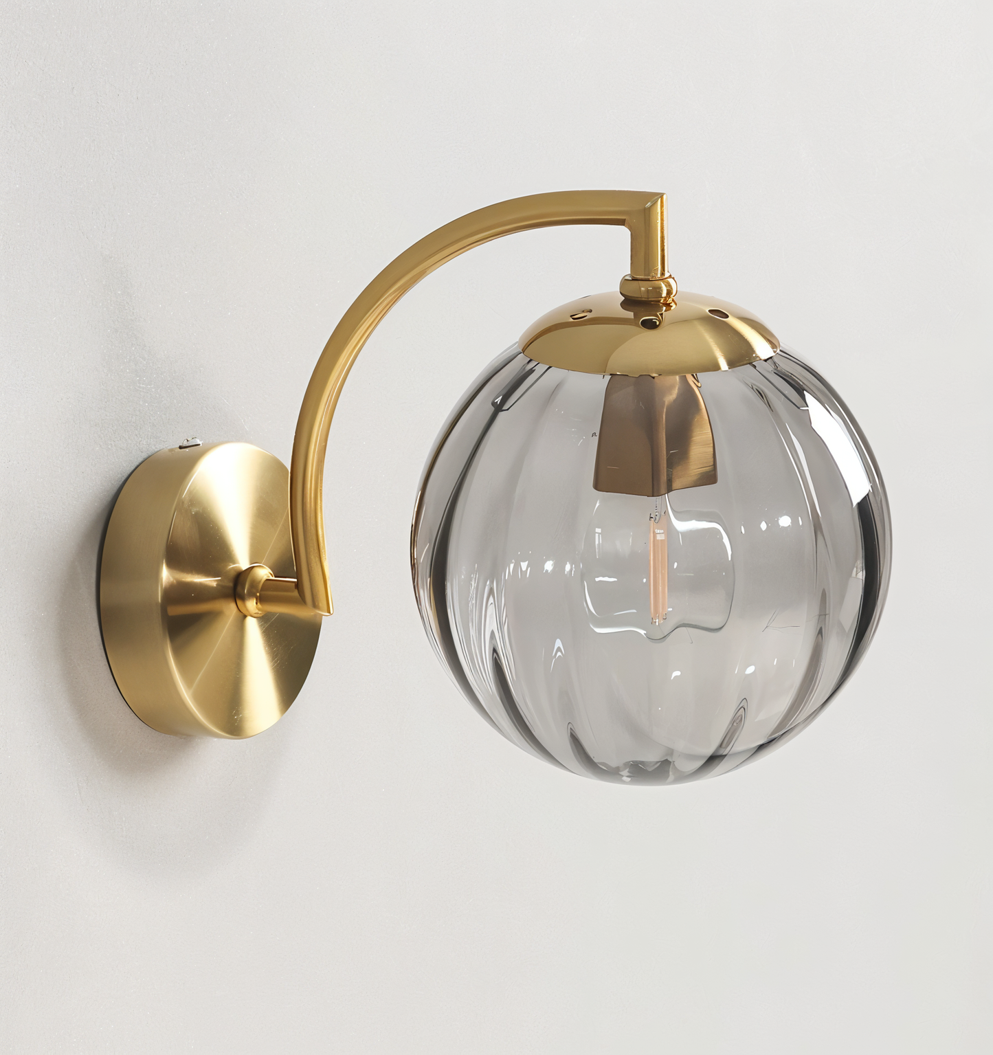 CrystalGlow Wandleuchte - Globe Leuchten Indoor - Retro Glas LED Schlafzimmer Wandleuchte