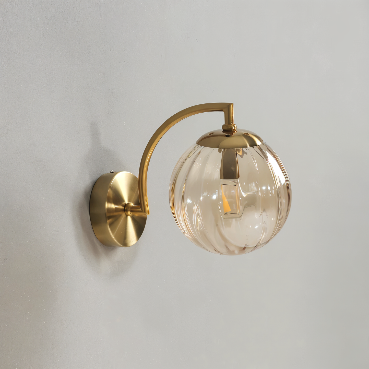 CrystalGlow Wandleuchte - Globe Leuchten Indoor - Retro Glas LED Schlafzimmer Wandleuchte