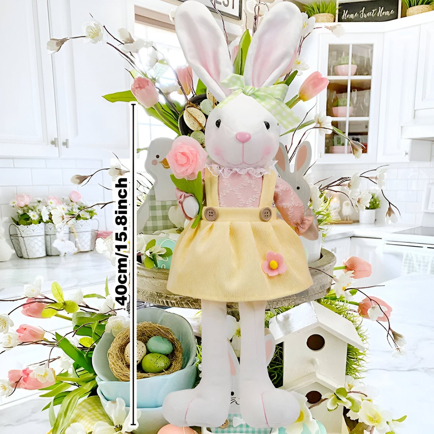 CushBunnie - Weicher Stoff Osterhase - Liebenswerte Osterdeko