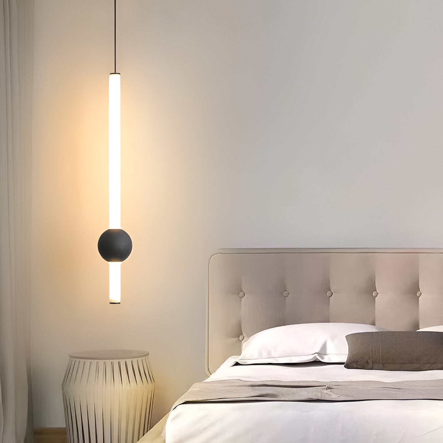CyliWand LED Pendelleuchte - Minimalistische Geometrische Hängelampe in Schwarz/Weiß