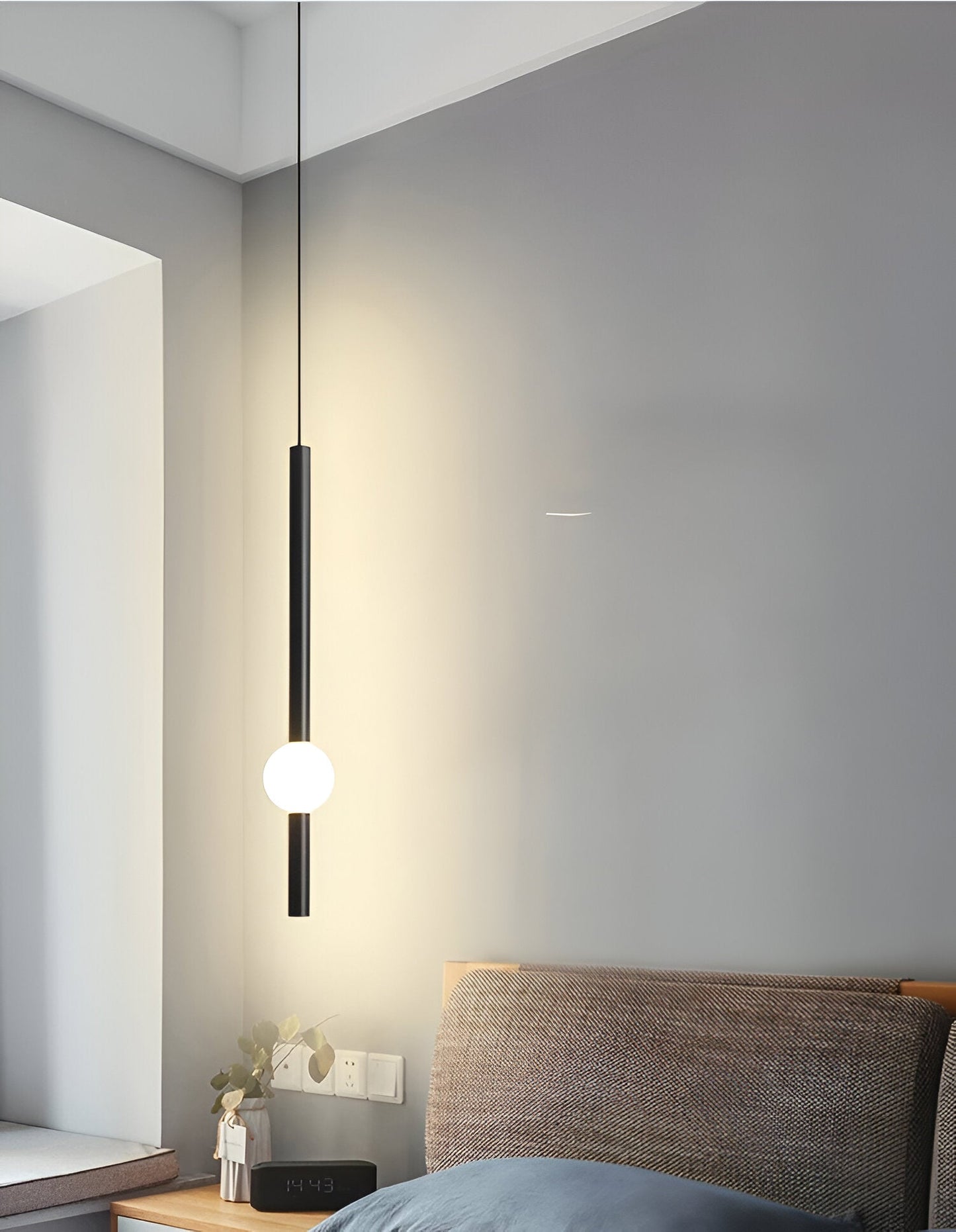 CyliWand LED Pendelleuchte - Minimalistische Geometrische Hängelampe in Schwarz/Weiß