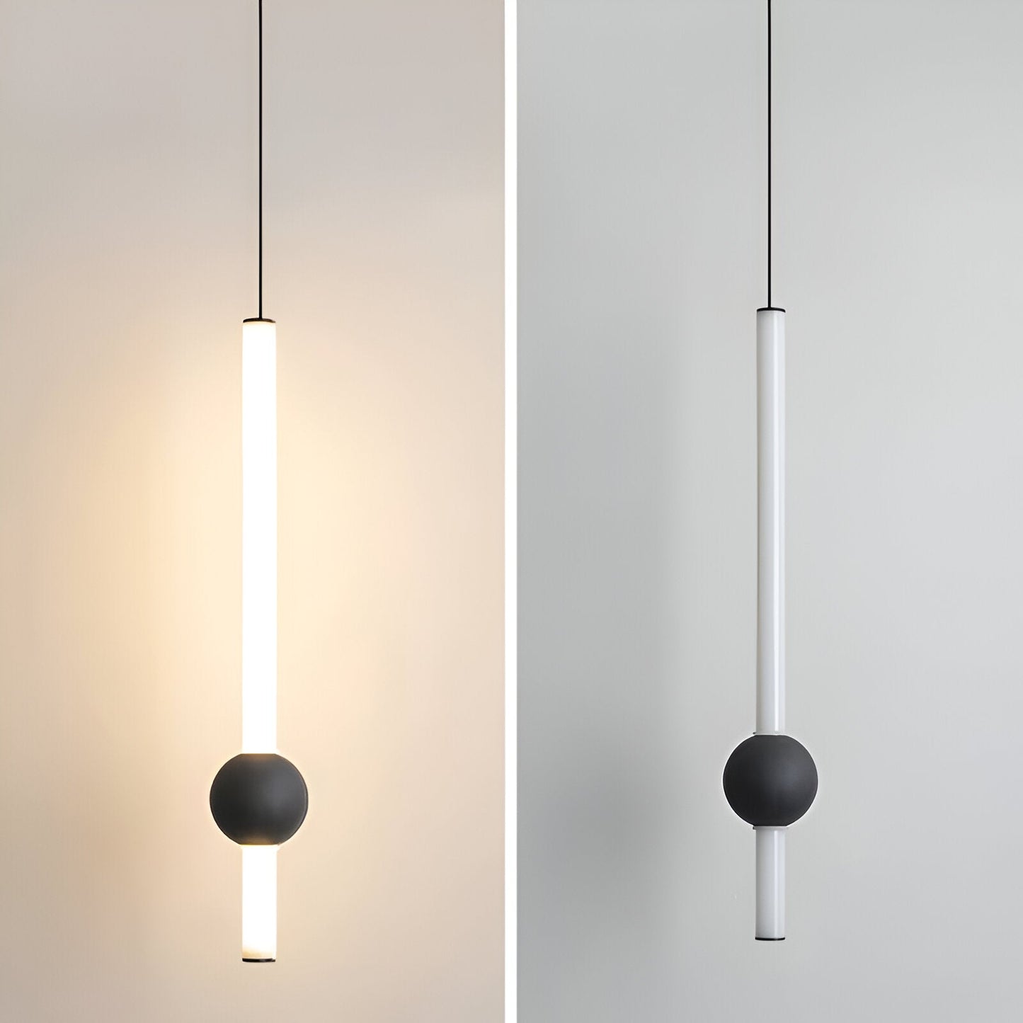 CyliWand LED Pendelleuchte - Minimalistische Geometrische Hängelampe in Schwarz/Weiß