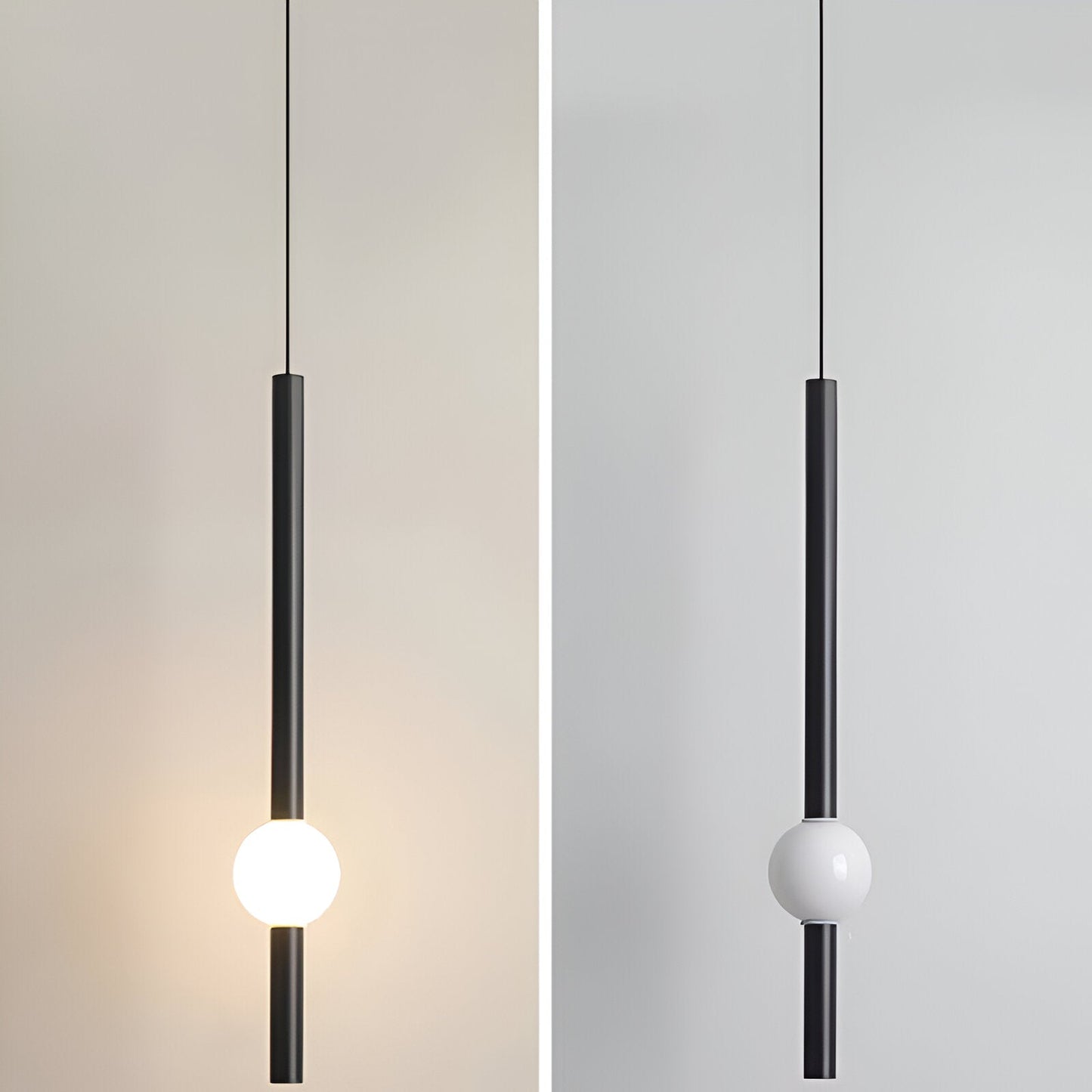 CyliWand LED Pendelleuchte - Minimalistische Geometrische Hängelampe in Schwarz/Weiß