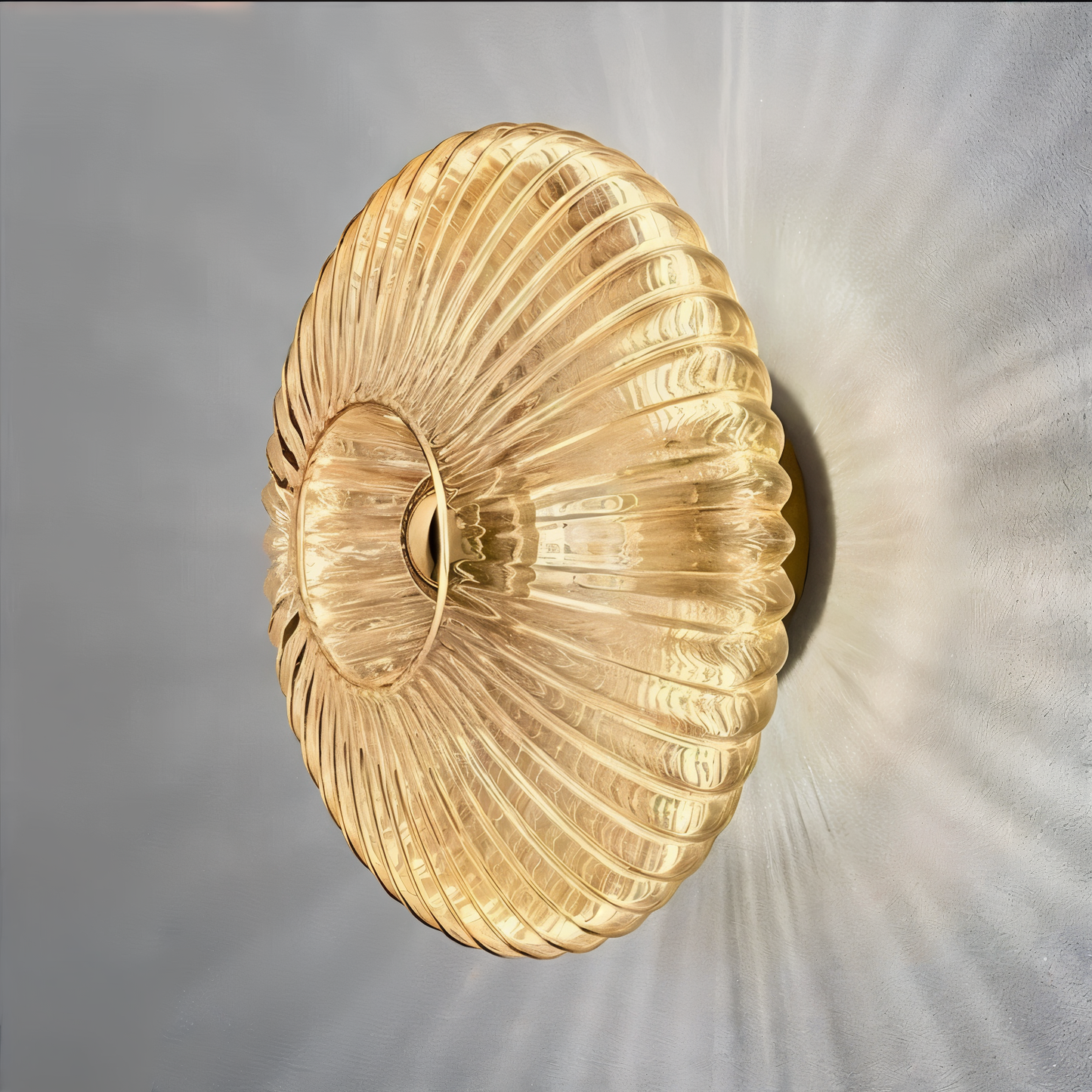 EnchantaRay Wandleuchte - Nordic Bauhaus Glas Wandleuchte - Wavy Round Wandleuchte LED