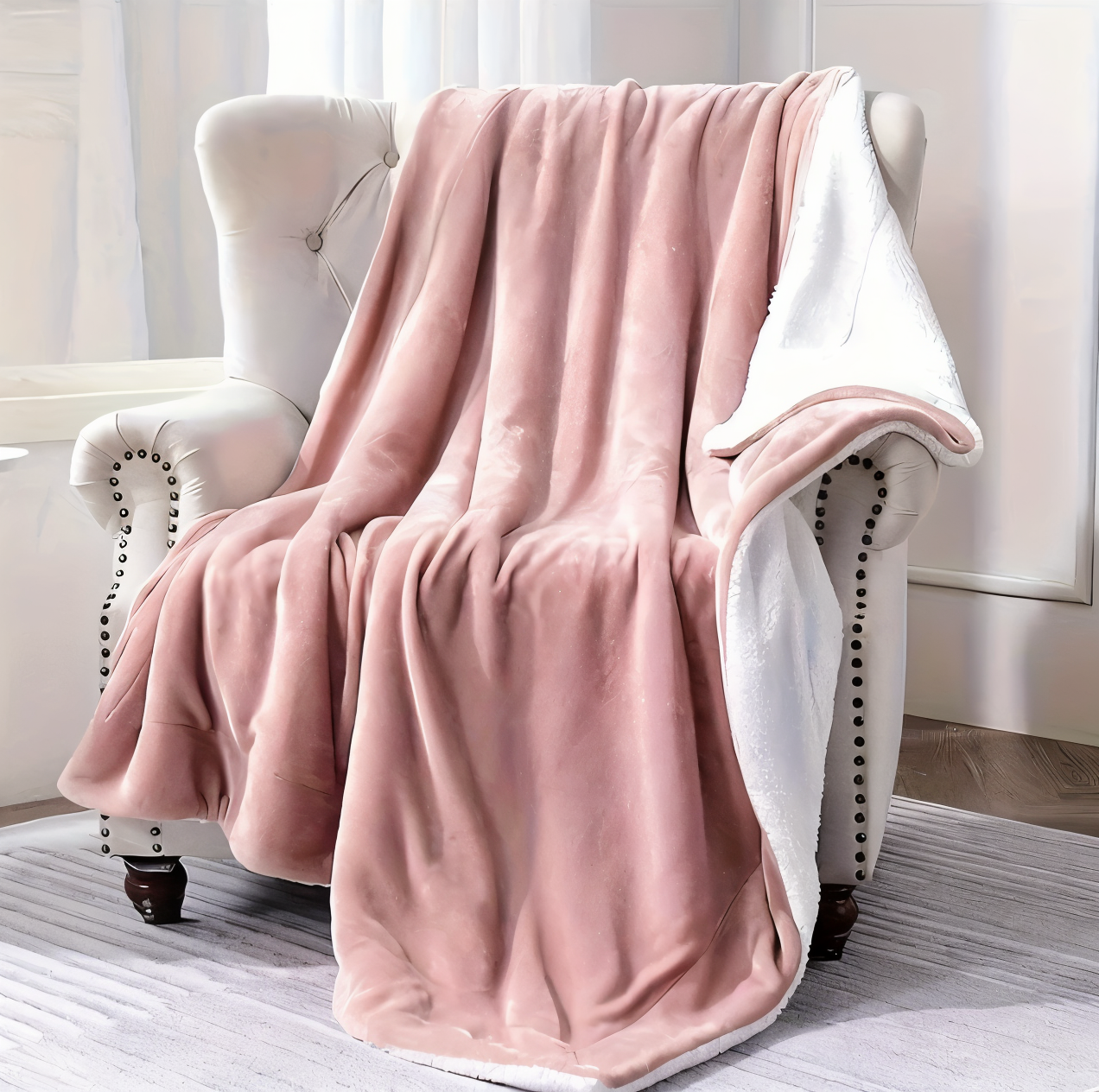 Fleecy Plaid - Dicke & Flauschige Flanell Sherpa Fleece Decke