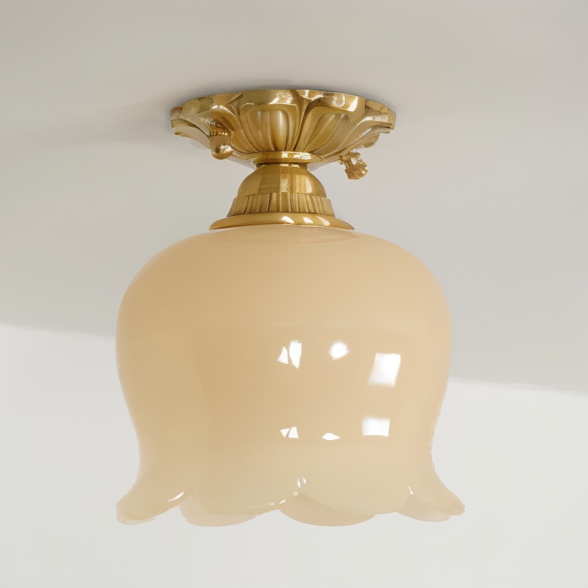 FlourishGlo Deckenleuchte - Dekorative Vintage Harz Blume geformte LED Deckenleuchte