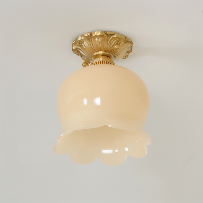 FlourishGlo Deckenleuchte - Dekorative Vintage Harz Blume geformte LED Deckenleuchte