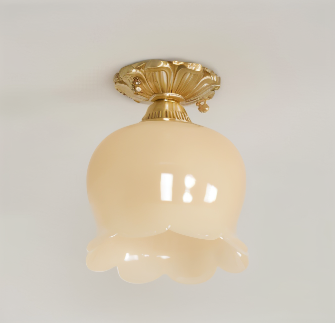 FlourishGlo Deckenleuchte - Dekorative Vintage Harz Blume geformte LED Deckenleuchte