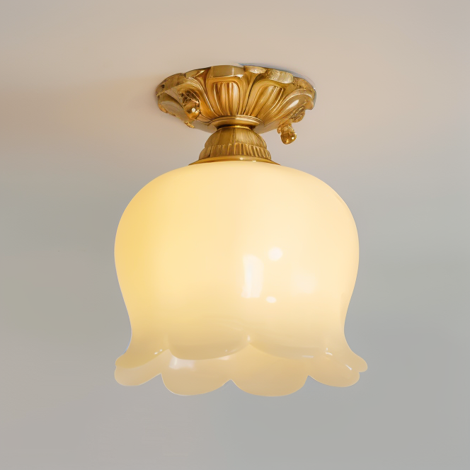 FlourishGlo Deckenleuchte - Dekorative Vintage Harz Blume geformte LED Deckenleuchte