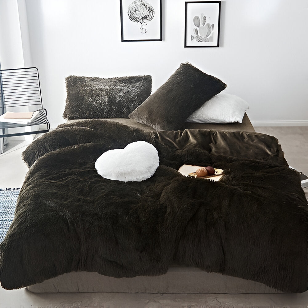 FlufFur Bettwäsche - Ultra Flauschige Fleece Bettdecke - Atmungsaktive Bettwäsche Set