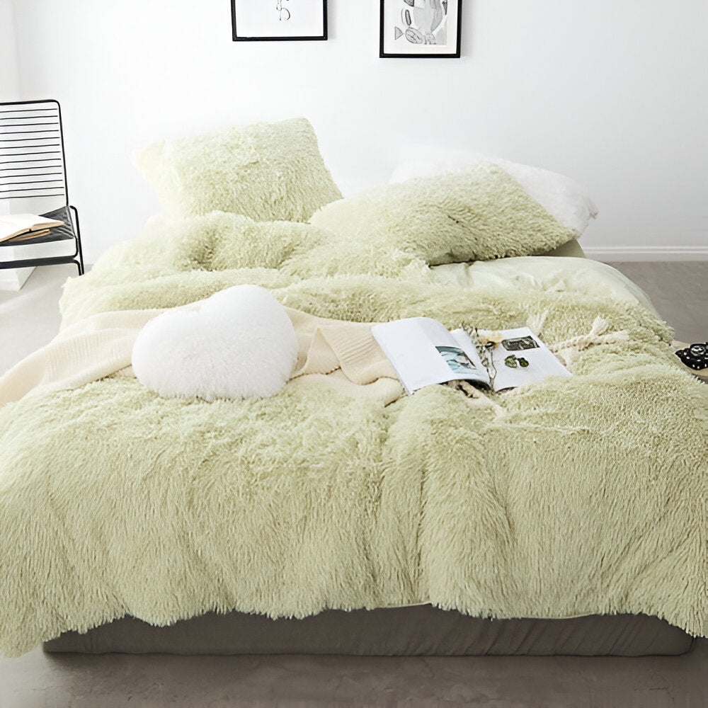FlufFur Bettwäsche - Ultra Flauschige Fleece Bettdecke - Atmungsaktive Bettwäsche Set