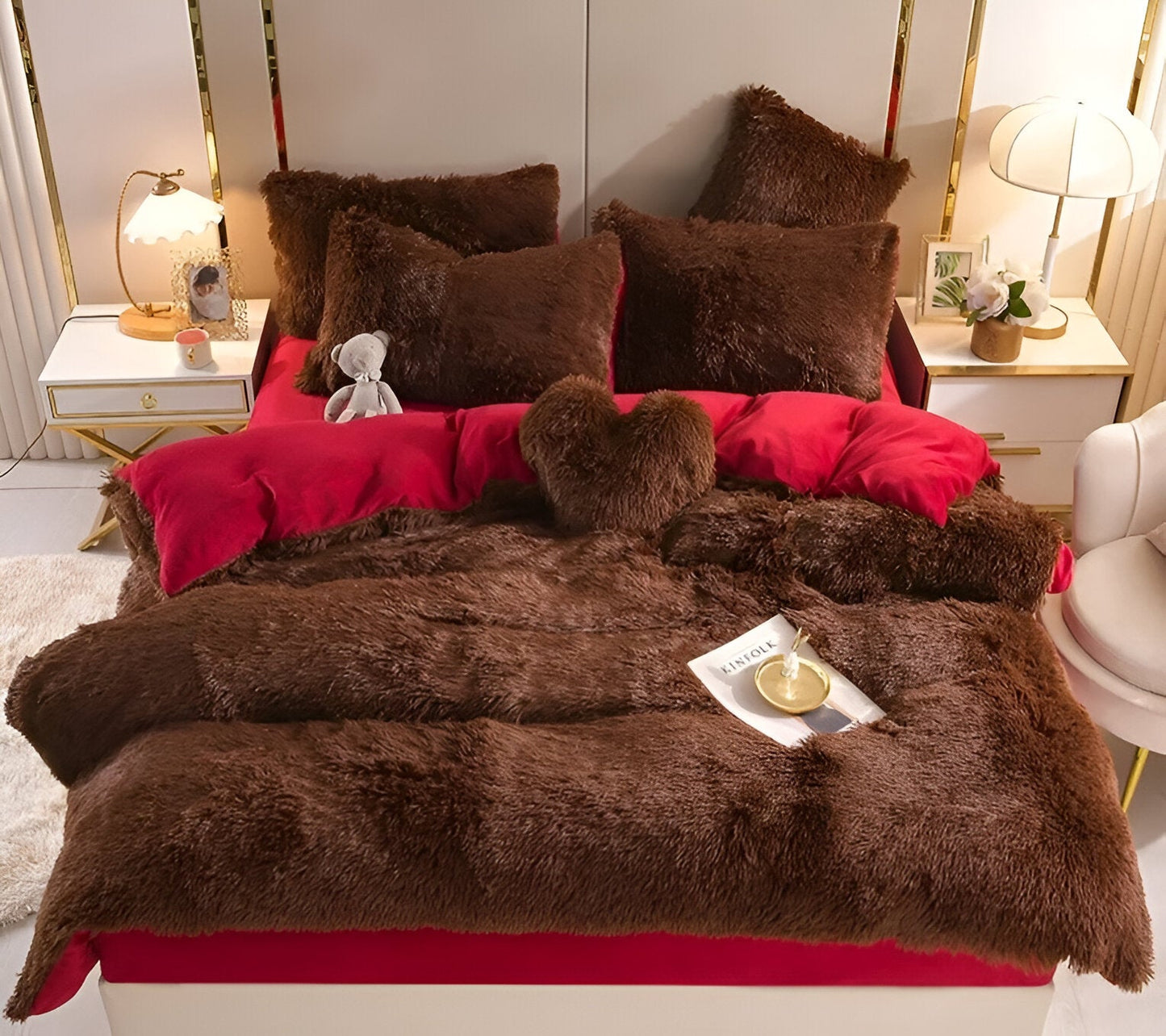 FlufFur Bettwäsche - Ultra Flauschige Fleece Bettdecke - Atmungsaktive Bettwäsche Set
