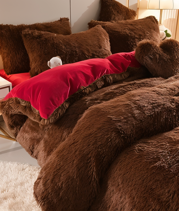 FlufFur Bettwäsche - Ultra Flauschige Fleece Bettdecke - Atmungsaktive Bettwäsche Set
